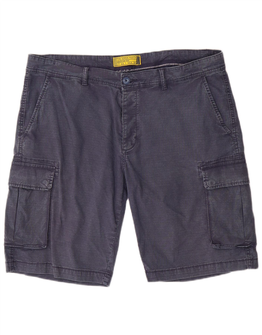 Męskie szorty cargo w stylu vintage o regularnym kroju W38 XL Granatowa bawełna