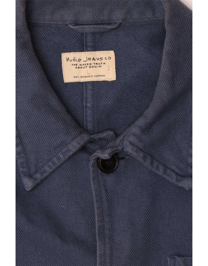 Męska kurtka użytkowa Nudie Jeans UK 40, duża, niebieska, bawełniana