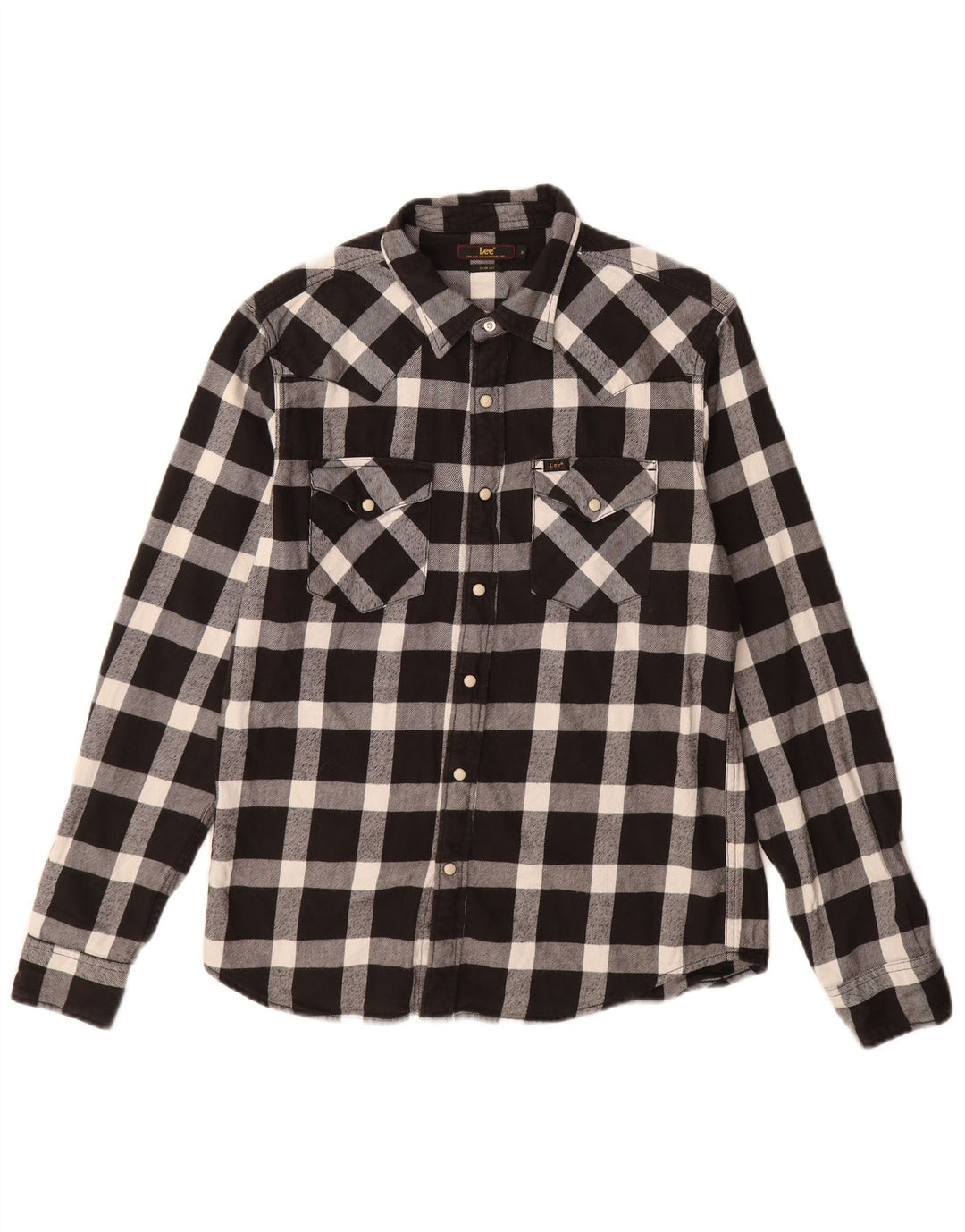 LEE Męska koszula flanelowa o dopasowanym kroju, bawełniana w średnią czarną kratkę