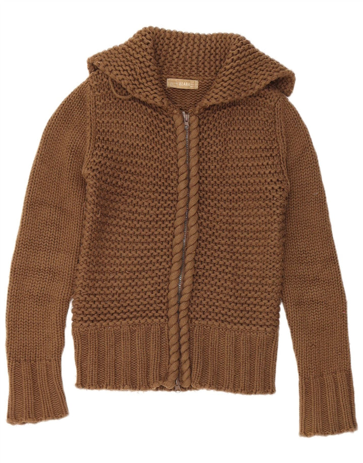 Damski sweter z kapturem Zara UK 12, średni brąz