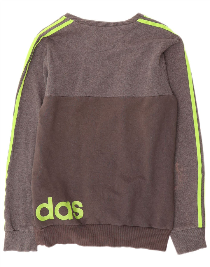 Adidas Męska bluza z grafiką, mała, szara, bawełniana