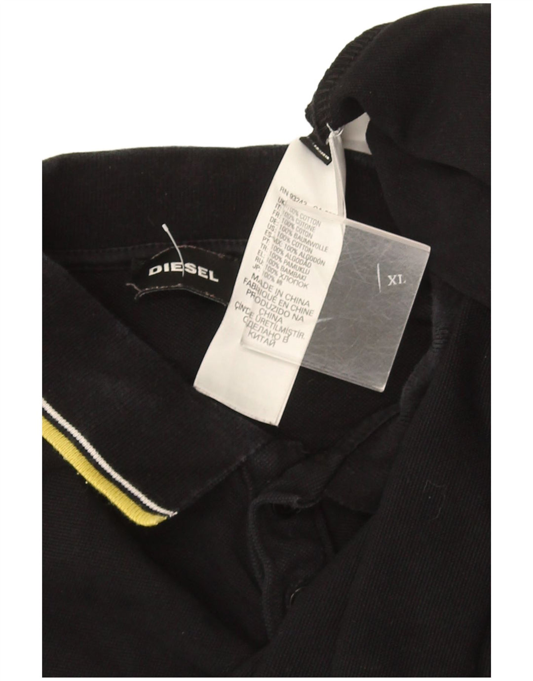 Męska koszulka polo DIESEL XL, czarna, bawełniana