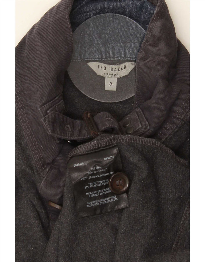 Męski sweter zapinany na guziki Ted Baker, rozmiar 3, średnio szary, bawełniany
