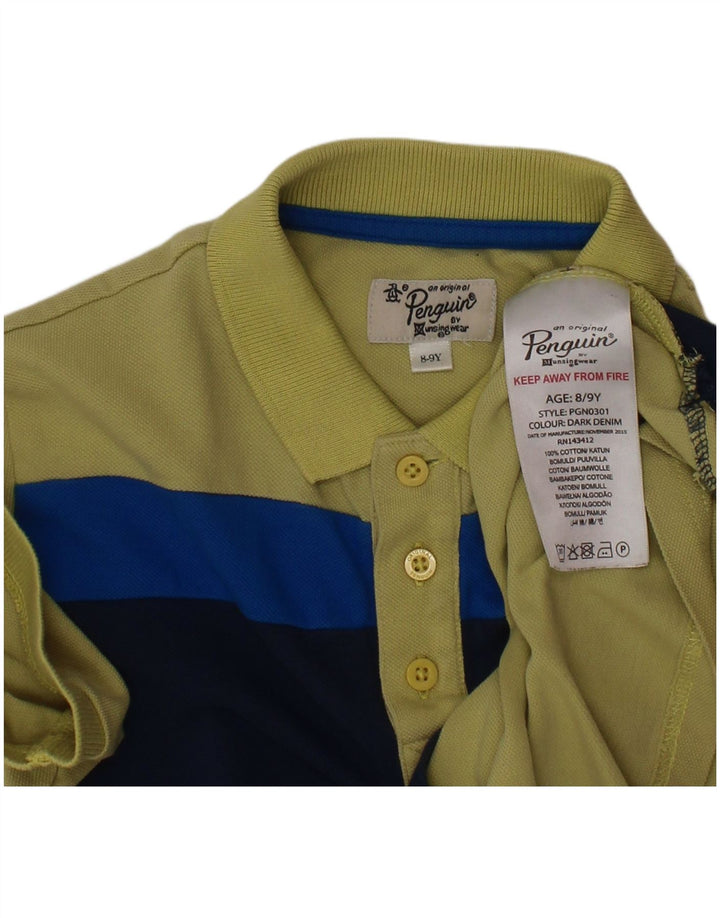 Chłopięca koszulka polo PENGUIN w wieku 8-9 lat, bawełniana w kolorze zielonym