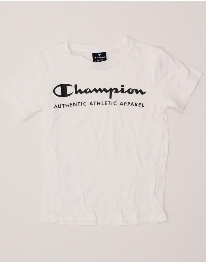 CHAMPION Boys Graphic T-Shirt Top 7-8 Years Small White Vintage Champion and Second-Hand Champion from Messina Hembry 