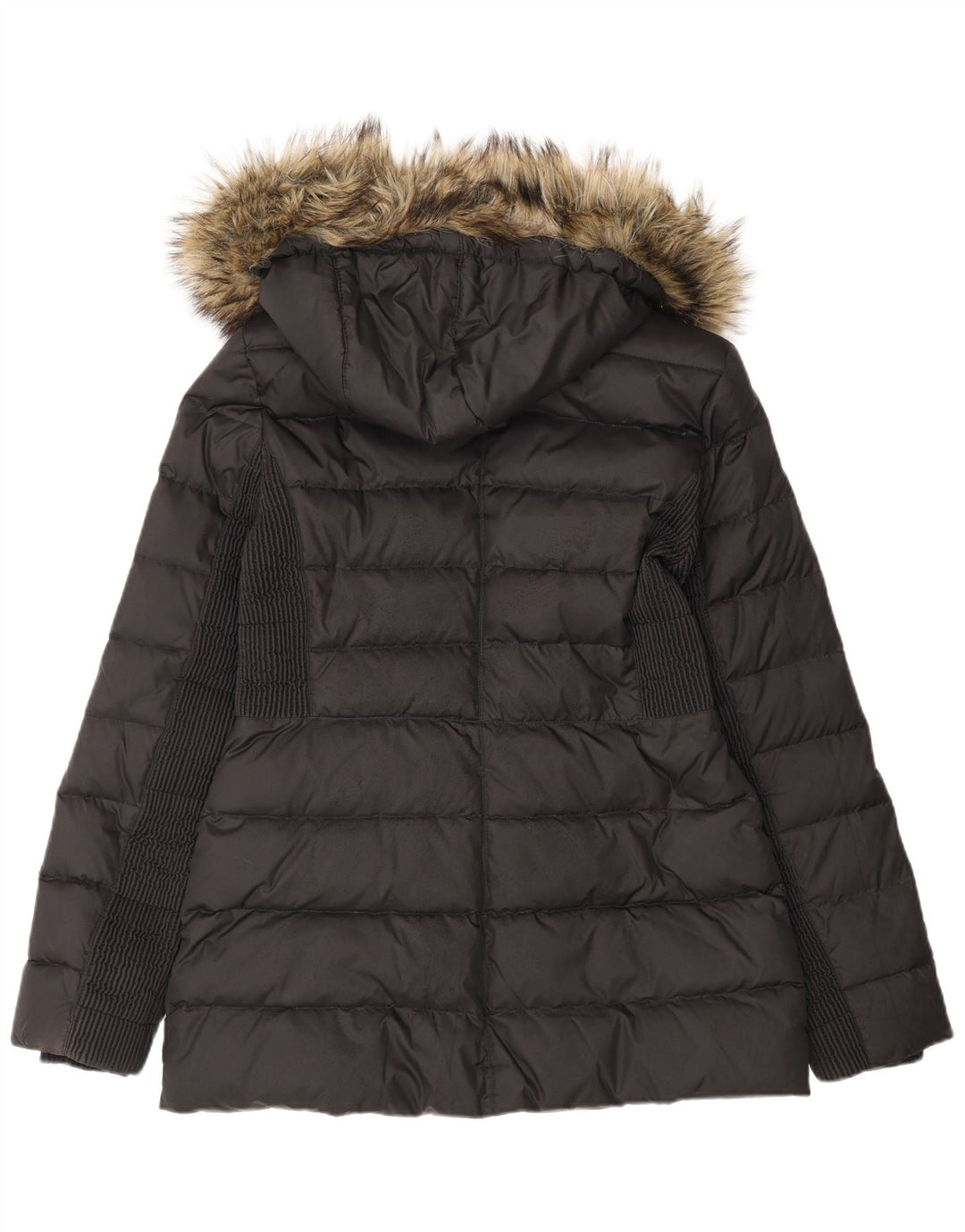 MICHAEL KORS Womens Hooded Padded Jacket UK 10 Small Black Acrylic