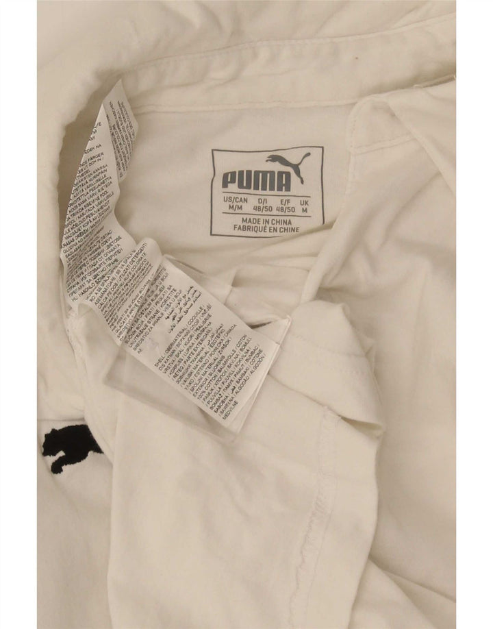 Męska koszulka polo Puma, średnia biała bawełna