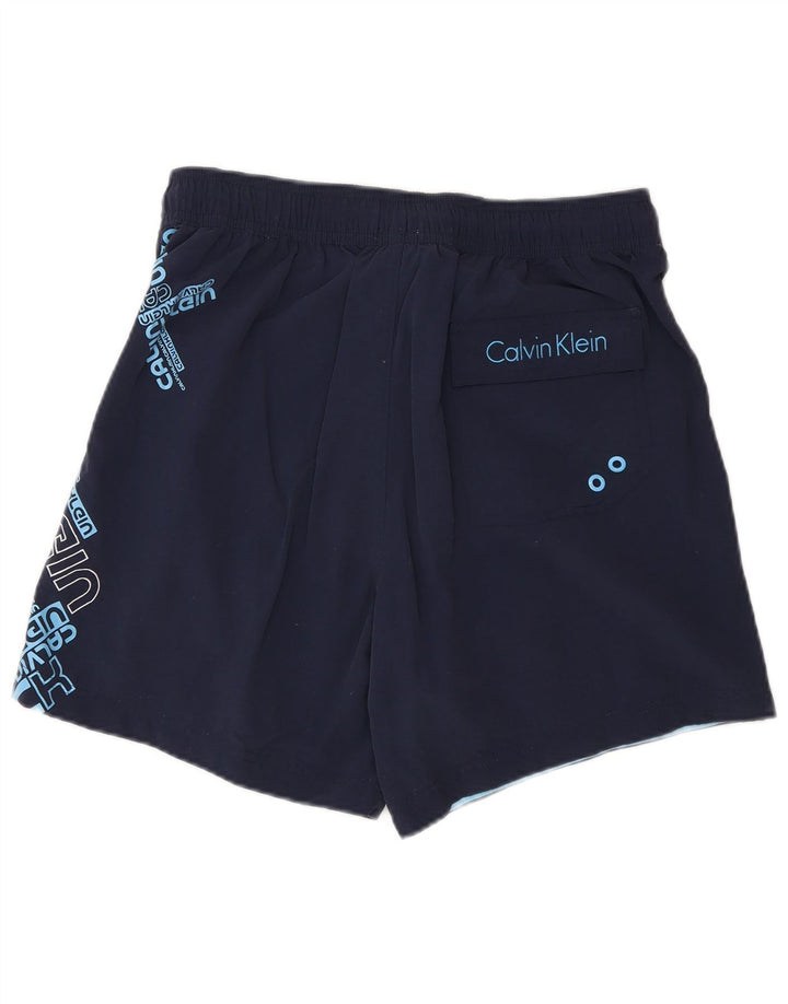Męskie spodenki kąpielowe Calvin Klein Graphic, małe, granatowe, nylonowe
