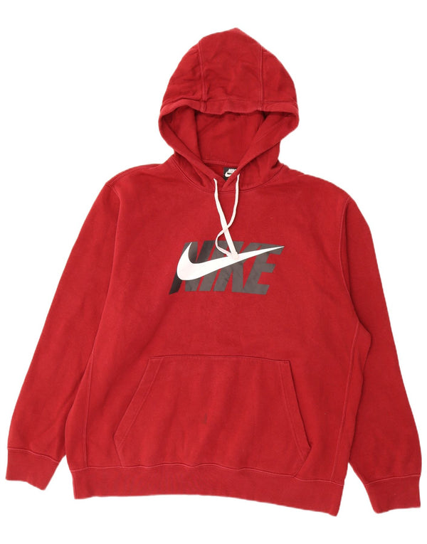 Męski sweter z kapturem NIKE XL, bordowy, bawełniany