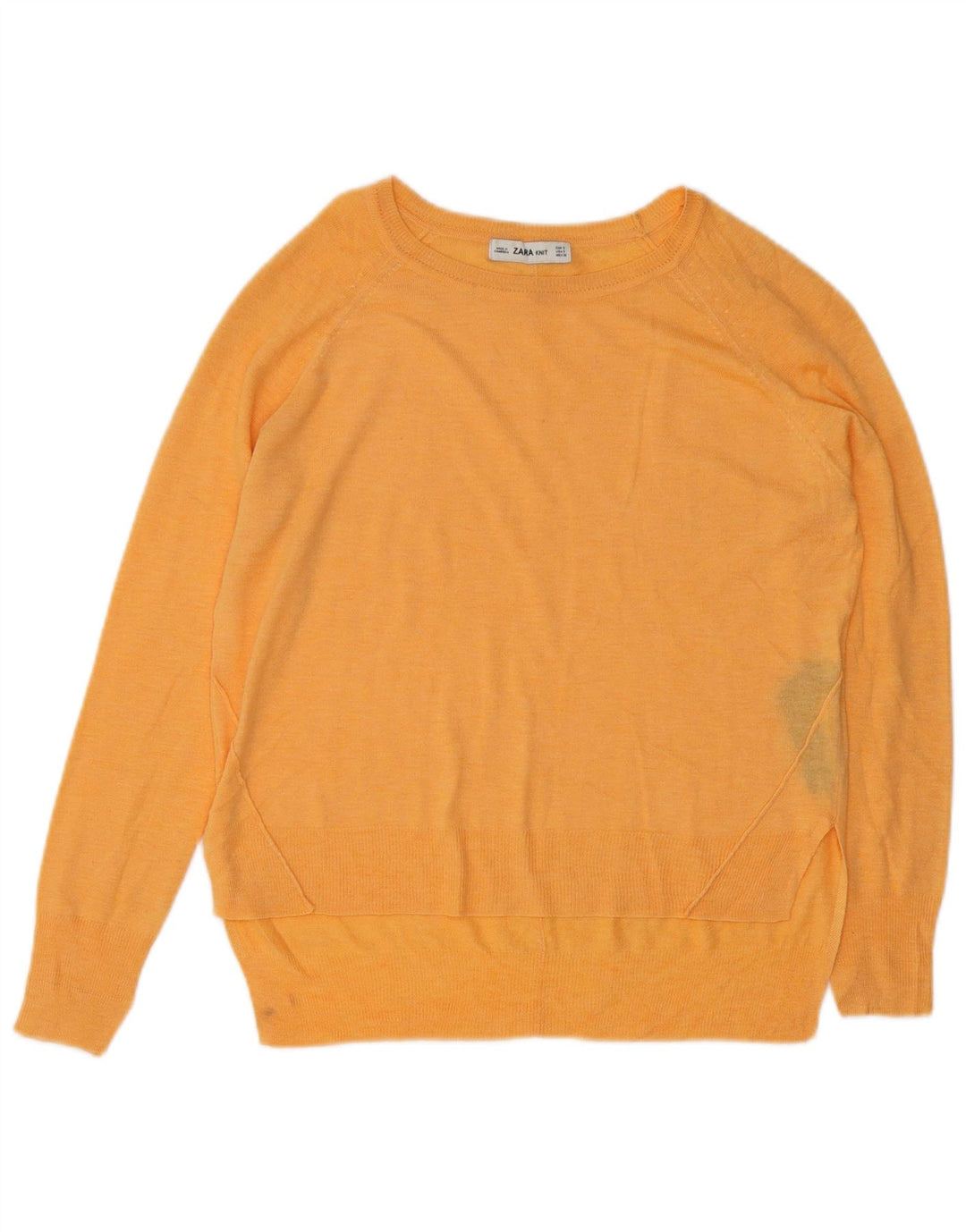 Damski sweter oversize z dekoltem w łódkę Zara UK 10 Small Orange Wiskoza