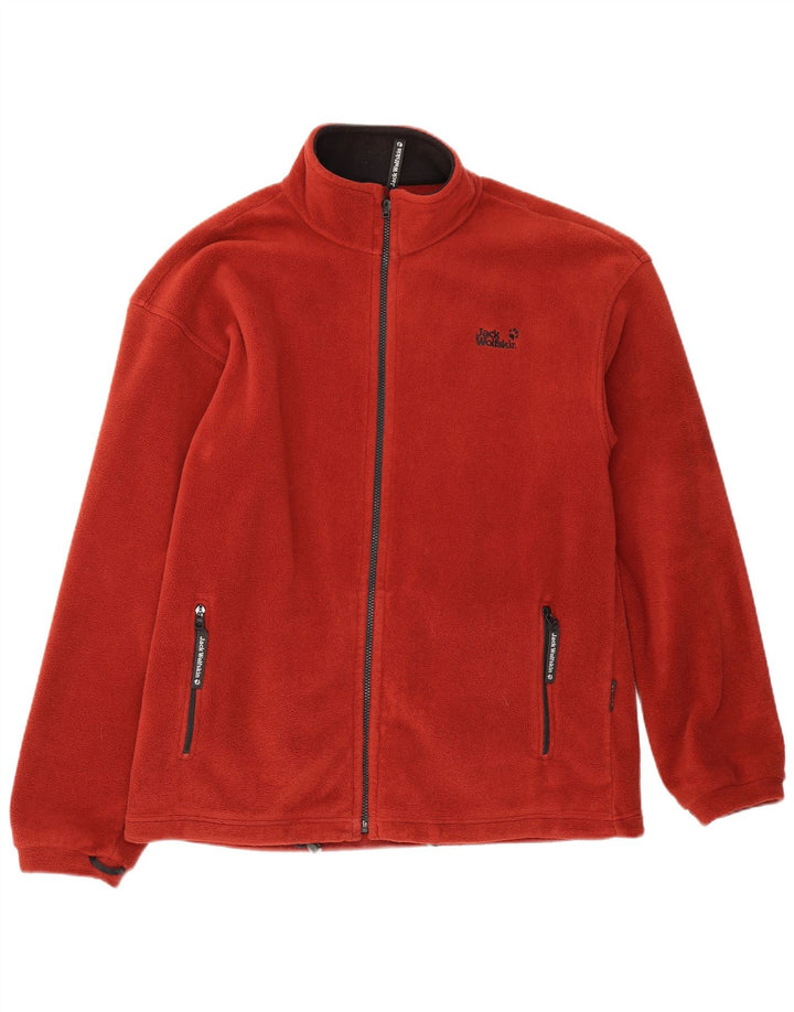 Męska kurtka polarowa Jack Wolfskin z podszewką UK 42 XL, czerwona, poliestrowa