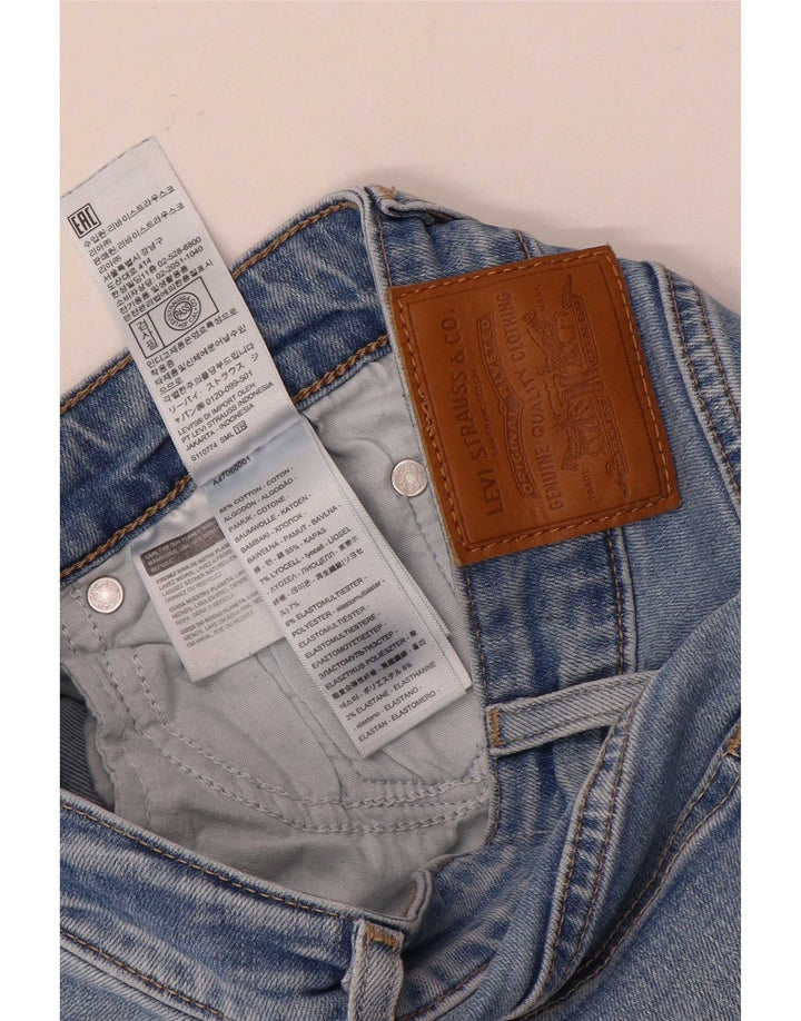 Damskie dżinsy Levi's 725 z wysokim stanem Bootcut W24 L28 Niebieska bawełna