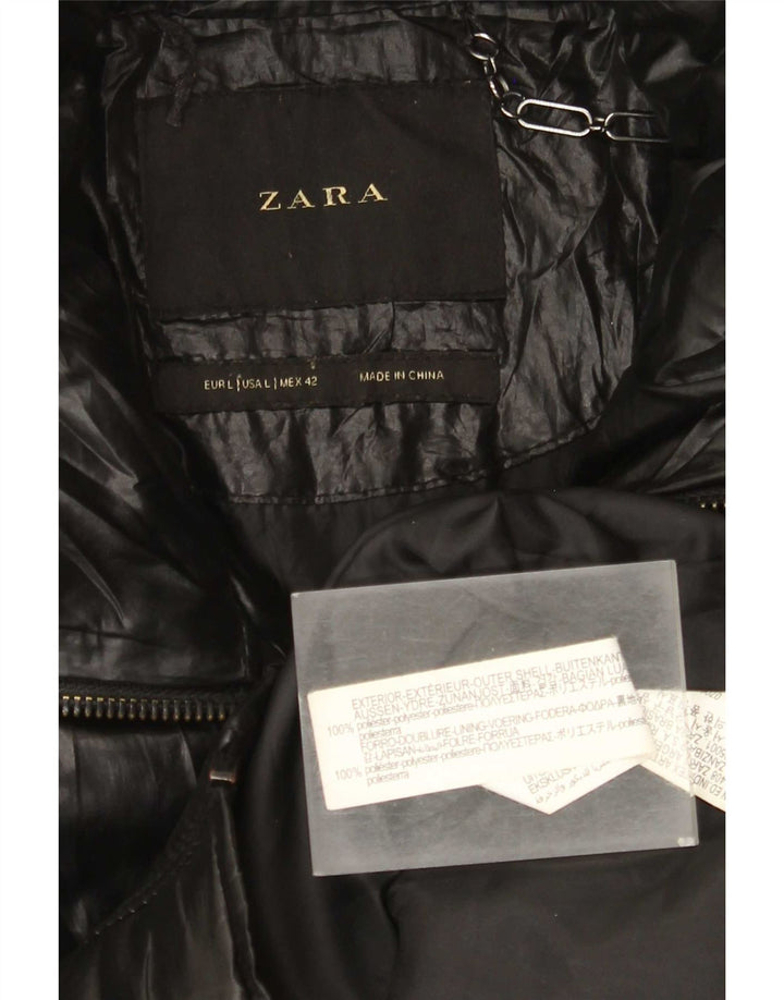 Męska ocieplana kurtka Zara UK 40, duża, czarna, poliester