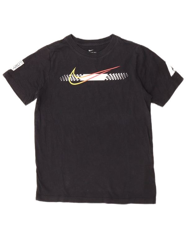 Chłopięcy T-shirt z grafiką Nike na 11-12 lat, czarna bawełna