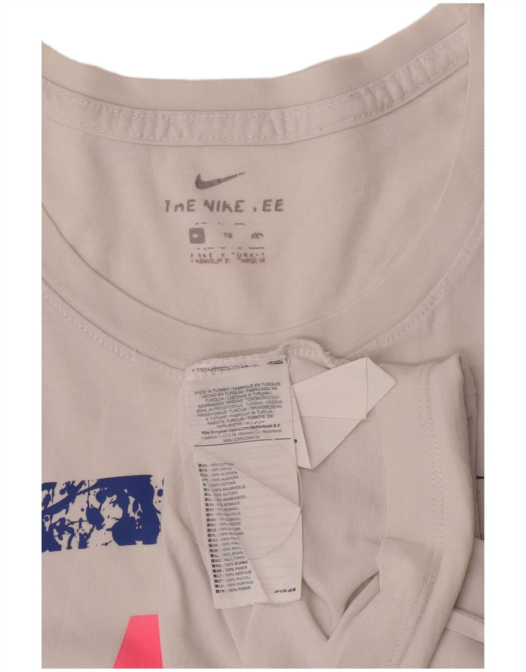 Męski T-shirt z grafiką Nike, 2XL, biała bawełna