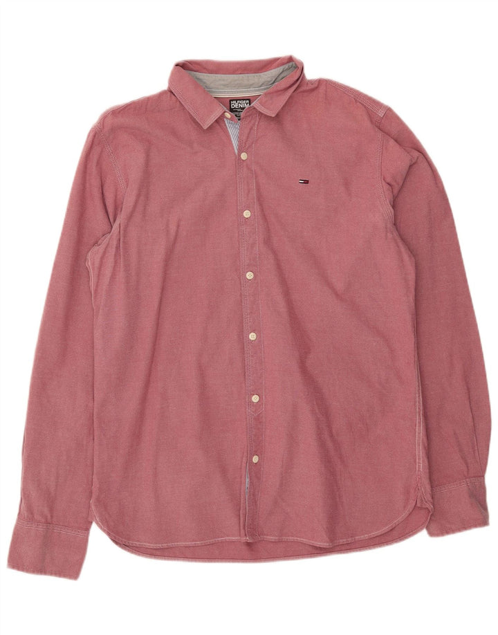 Koszula męska Tommy Hilfiger, duża, różowa, bawełniana
