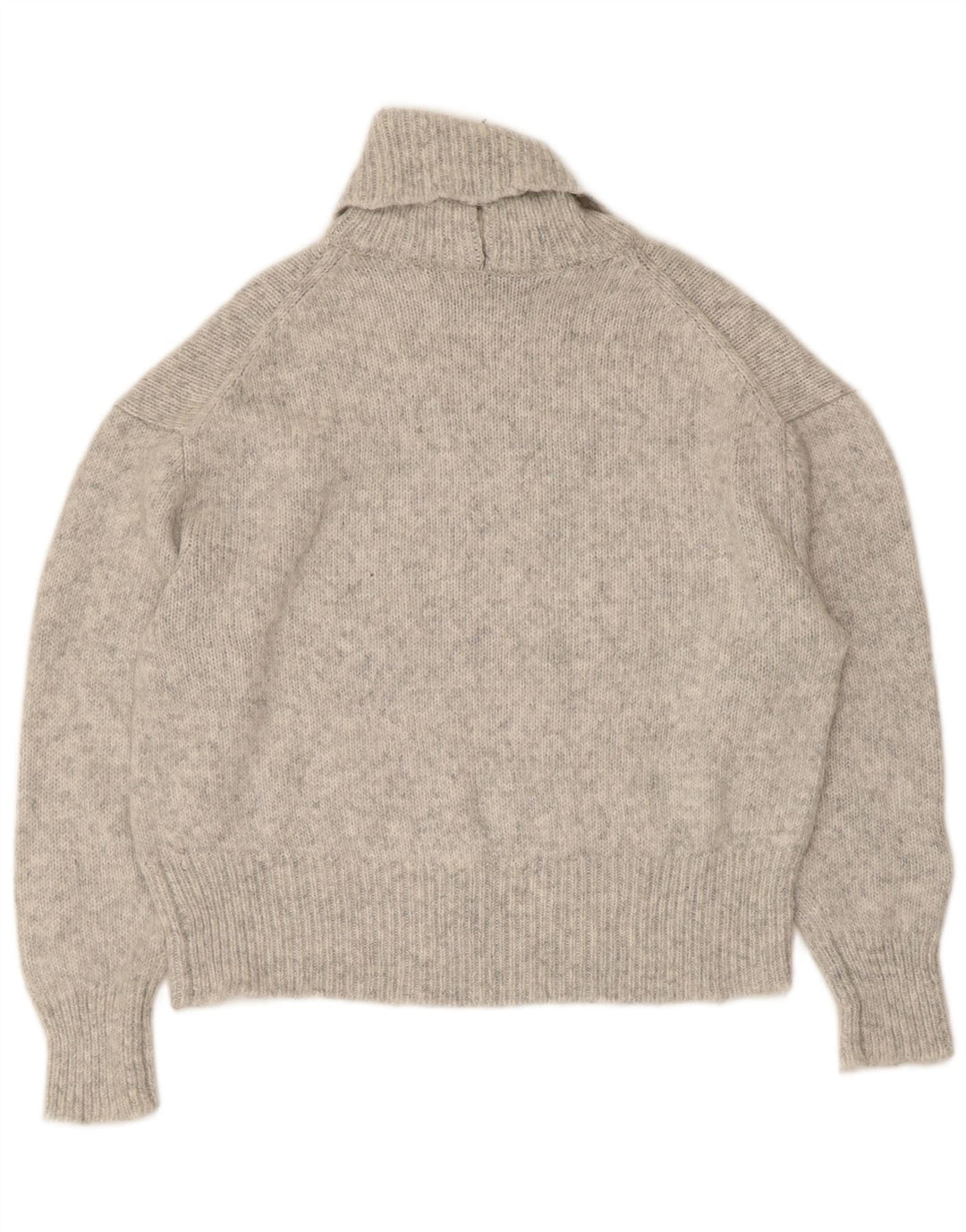 Damski sweter oversize Zara z golfem UK 10, mały, szary, akrylowy