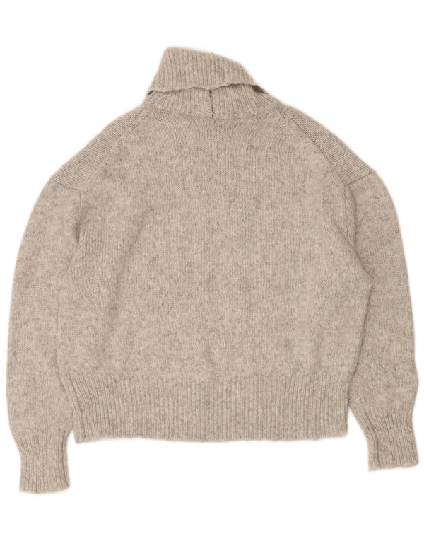 Damski sweter oversize Zara z golfem UK 10, mały, szary, akrylowy