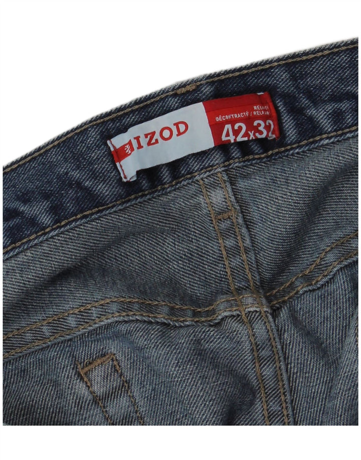 IZOD Męskie proste dżinsy W42 L32 Niebieskie bawełniane