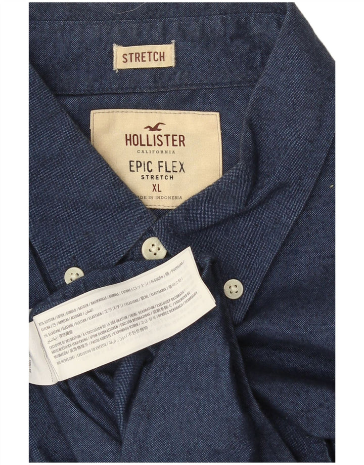 Koszula męska Hollister XL, niebieska, bawełniana