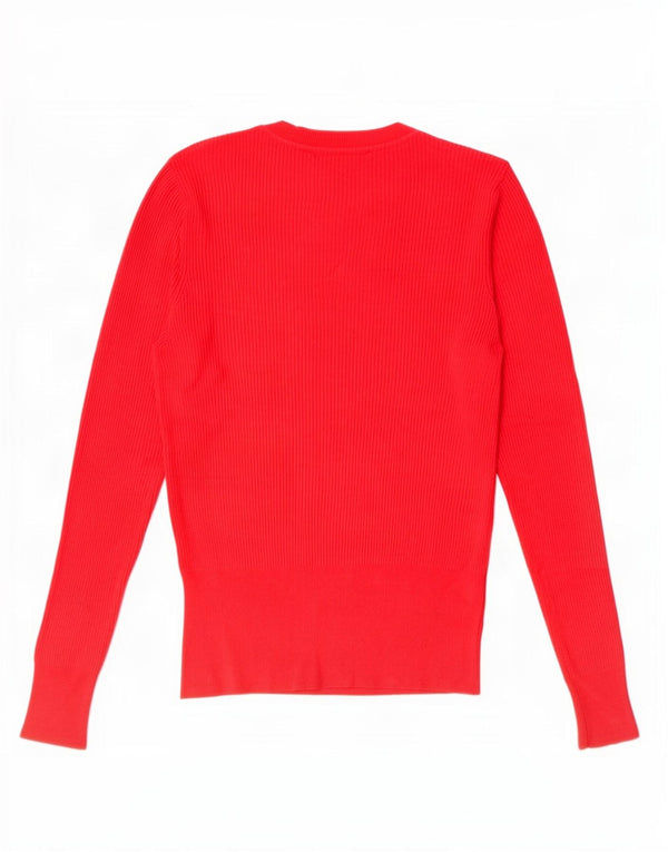Marks & Spencer Damski sweter z okrągłym dekoltem UK 14, duży, czerwony, wiskoza