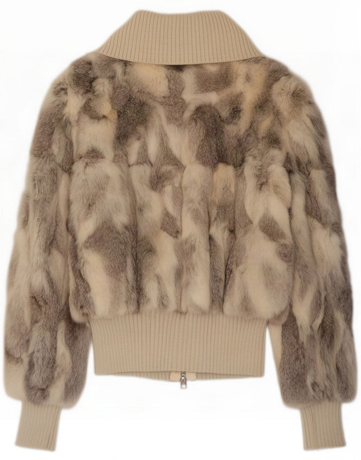 Conbipel Damska kurtka futrzana UK 14 Large Beige Leather