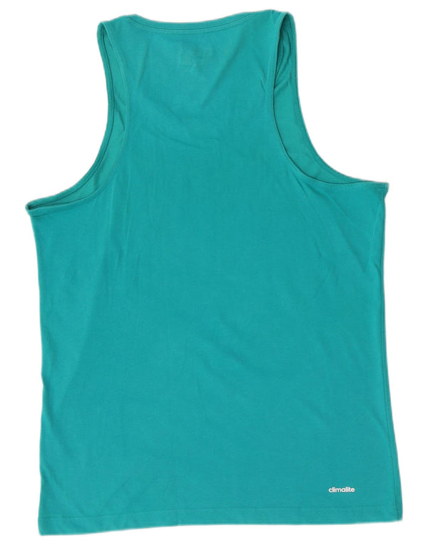 Męska kamizelka Adidas Climalite Graphic Top, średnia turkusowa bawełna