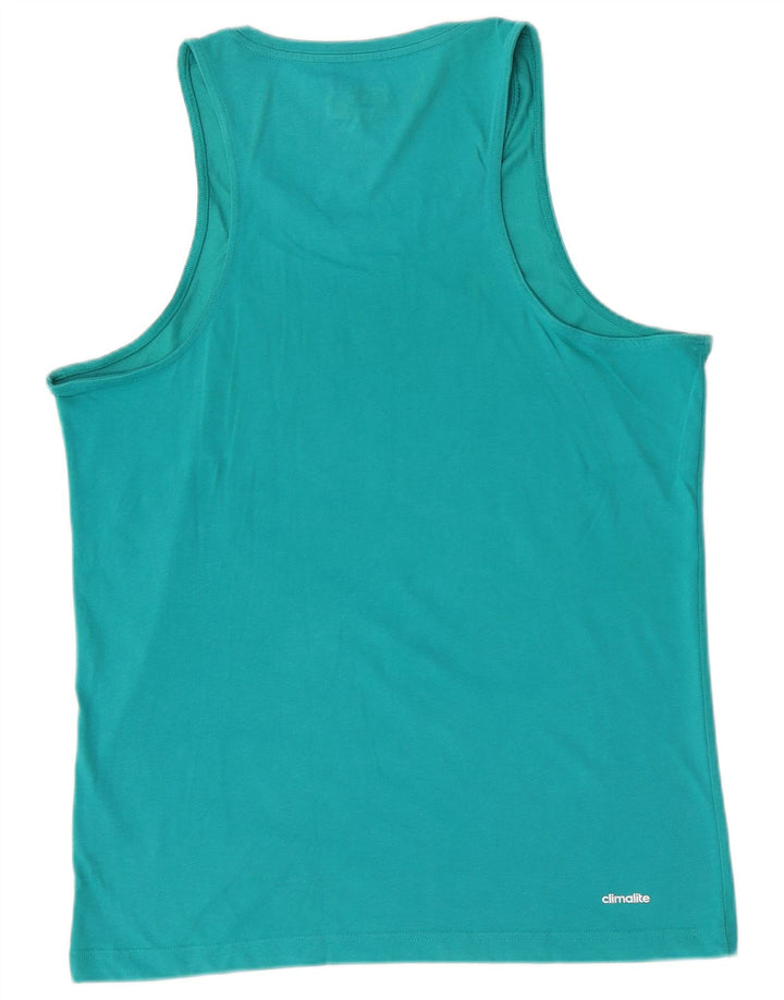 Męska kamizelka Adidas Climalite Graphic Top, średnia turkusowa bawełna