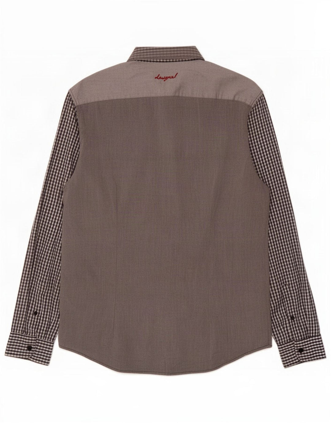 Desigual męska koszula slim, duża, szara, bawełniana w kratę