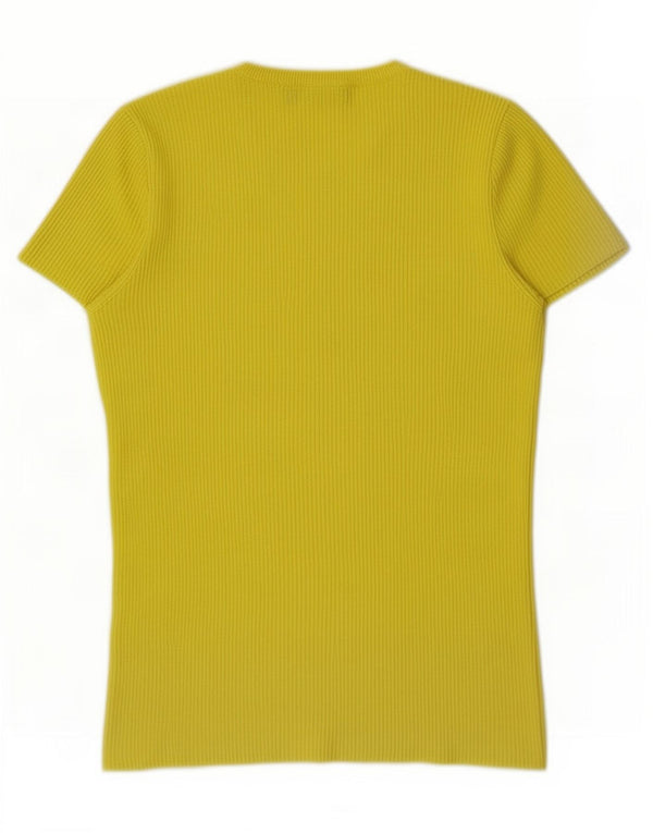 T-shirt damski Zara Top UK 10 Small, żółta wiskoza