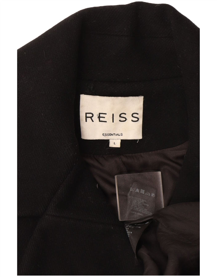 Płaszcz damski Reiss UK 14, duży, czarny, wełniany