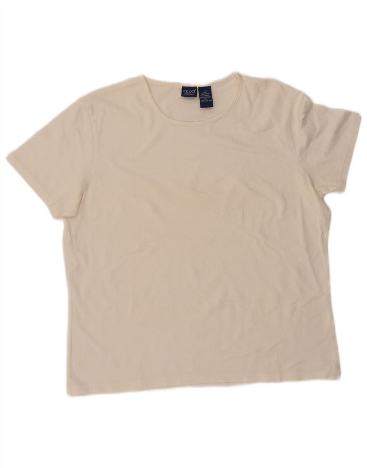 T-shirt damski IZOD UK 18 XL, biała bawełna