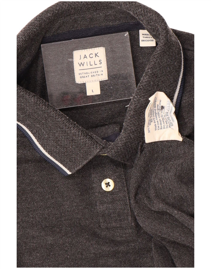 Męska koszulka polo JACK WILLS, duża, szara, bawełniana