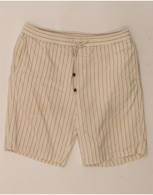 Męskie spodenki chino Zara, duże, W32, beżowe, bawełniane w paski