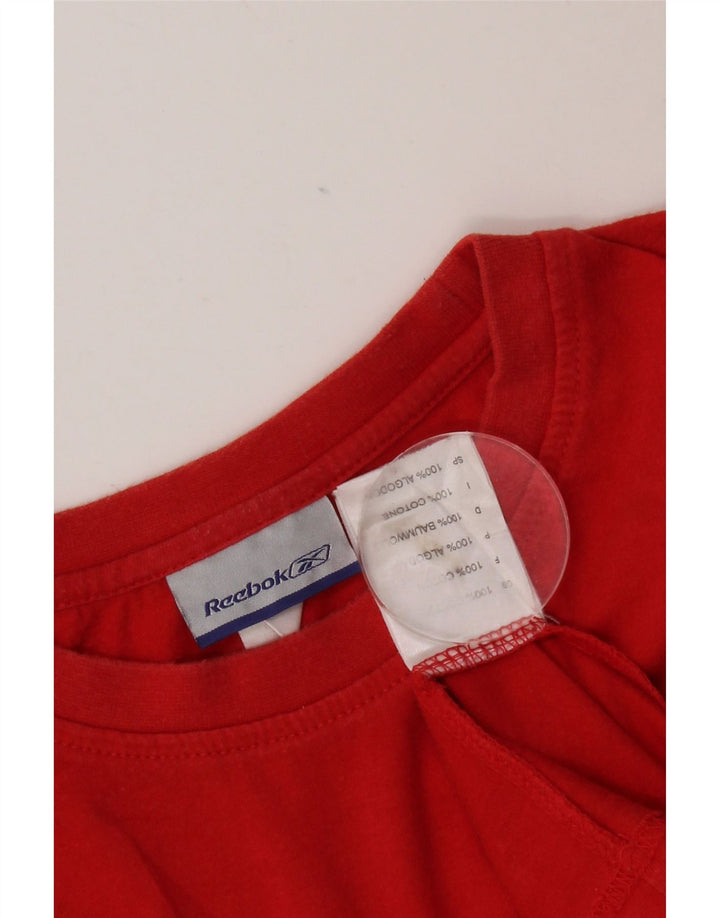 Męski T-shirt Reebok z grafiką, duży, czerwony, bawełniany