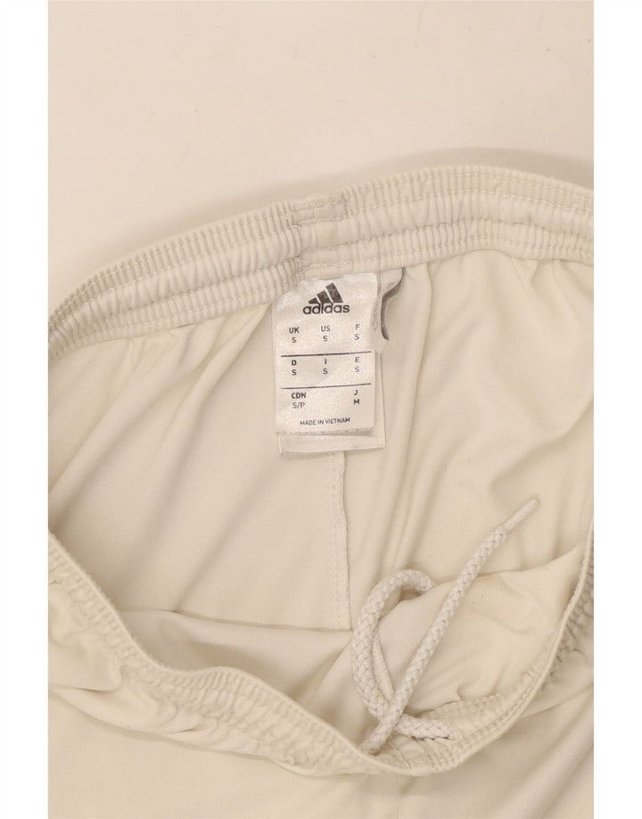 Męskie spodenki sportowe Adidas Climalite, małe, białe, poliestrowe