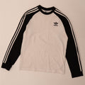 Męska koszulka Adidas z długim rękawem, średnia biała, bawełniana w bloki kolorów