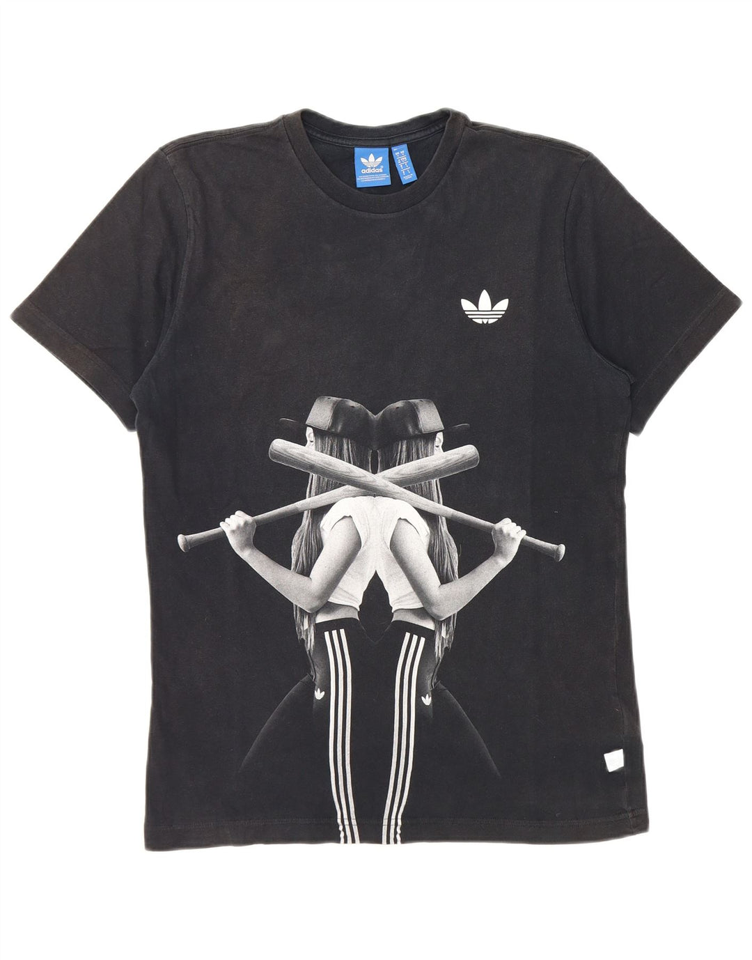Męska koszulka z grafiką Adidas, mała, czarna, bawełniana