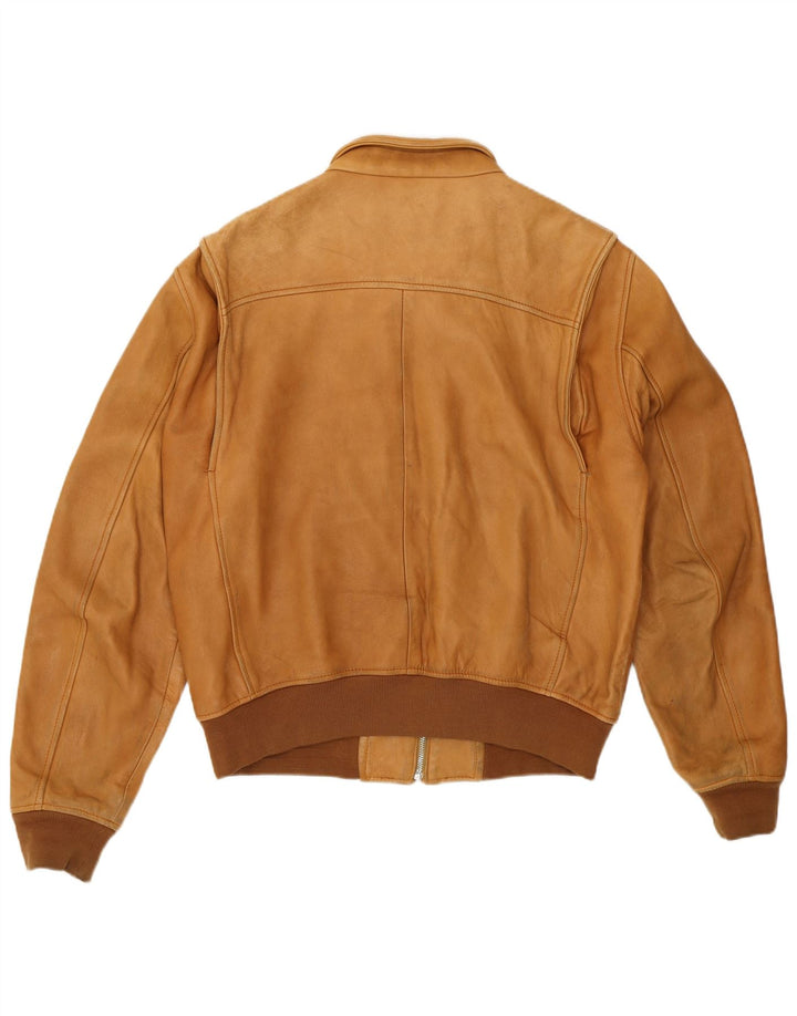 Damska skórzana kurtka bomber Blauer UK 18 XL, brązowa skóra