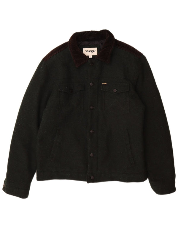 Męska kurtka użytkowa Wrangler UK 40, duża, zielona, poliestrowa w bloki kolorów