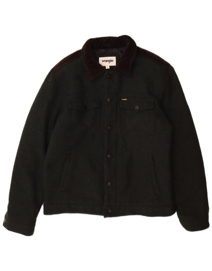 Męska kurtka użytkowa Wrangler UK 40, duża, zielona, poliestrowa w bloki kolorów