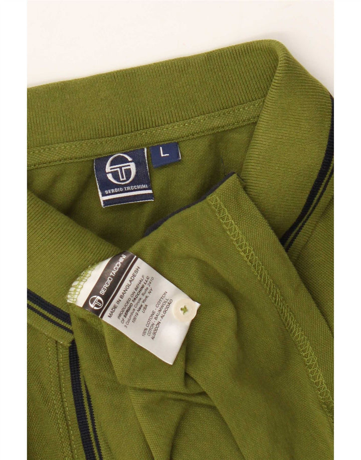 Męska koszulka polo Sergio Tacchini, duża, bawełniana khaki