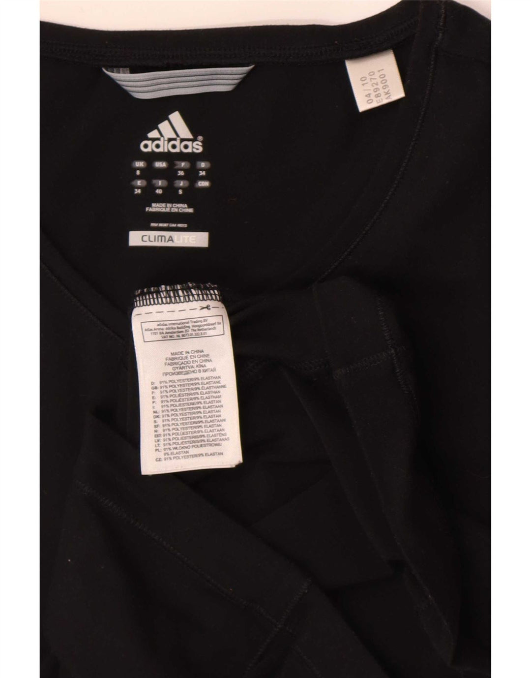 Damska koszulka Adidas Climalite Top UK 8, mały, czarny poliester
