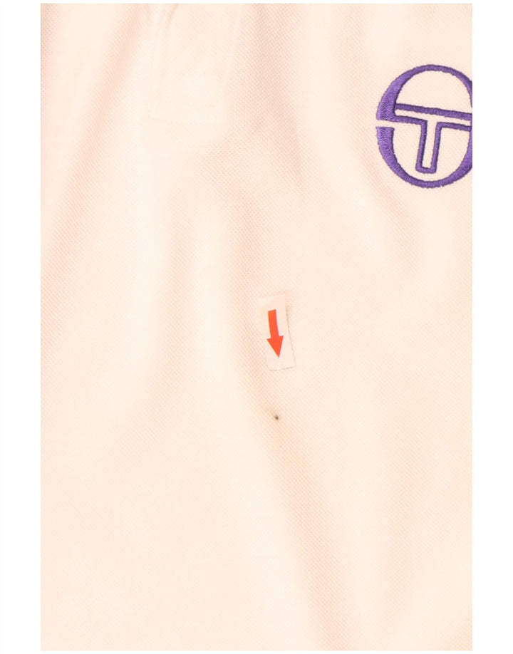 Męska graficzna koszulka polo Sergio Tacchini, mała, biała, bawełniana