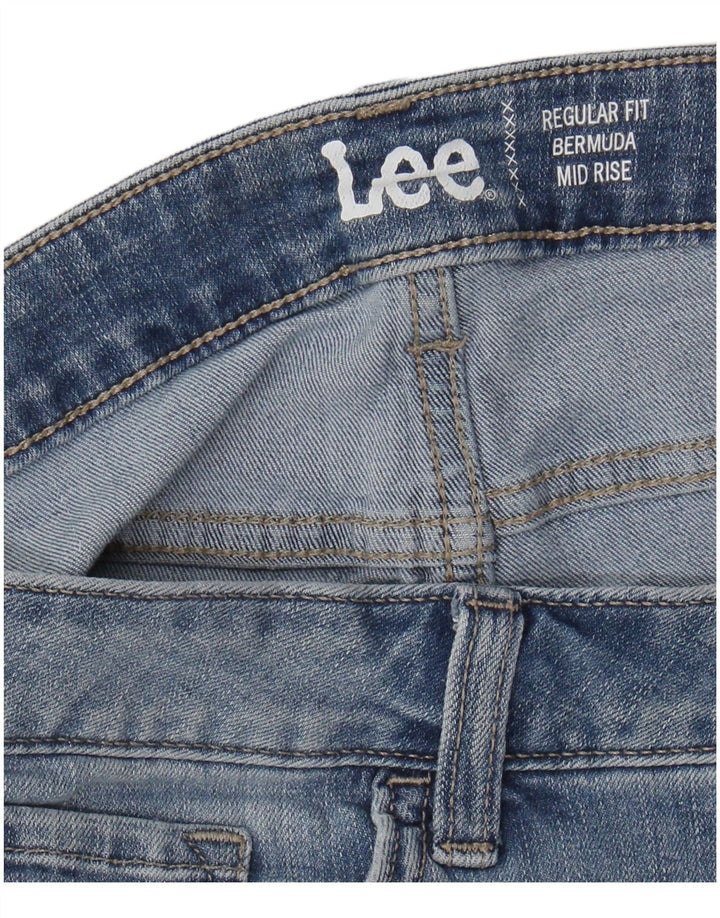 Damskie spodenki jeansowe LEE o regularnym kroju, ze średnim stanem, bermudy, W34, duże, niebieskie