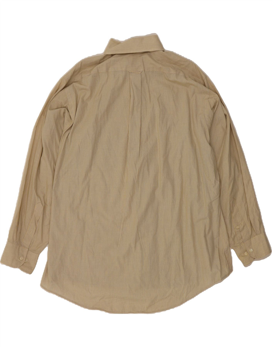 IZOD Mens Poplin Shirt Size 18 2XL Beige Check Cotton Vintage Izod and Second-Hand Izod from Messina Hembry 
