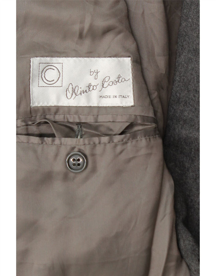 Męska marynarka z podwójnymi piersiami w stylu vintage IT 52 XL Szara wełna