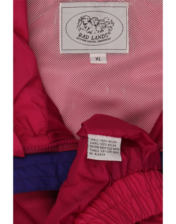 Męska kurtka przeciwdeszczowa Bad Lands UK 42 XL, różowy nylon z blokami kolorów