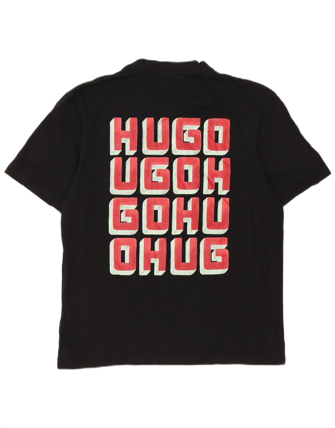 Męska koszulka z grafiką Hugo Boss, duża, czarna, bawełniana