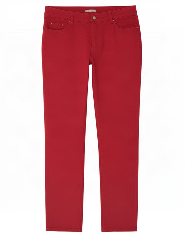 Laura Ashley Damskie jeansy slim UK 16 Large W34 L32 Bordowa bawełna
